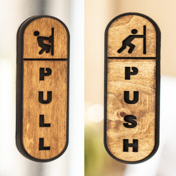 Ξύλινα Ταμπελάκια Πόρτας – Pull / Push