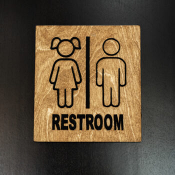 Επιγραφή “Restroom”