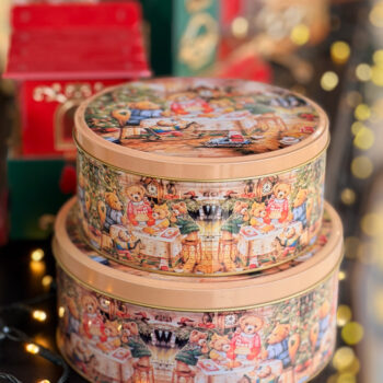 Σετ 2 Μεταλλικών Χριστουγεννιάτικων Κουτιών